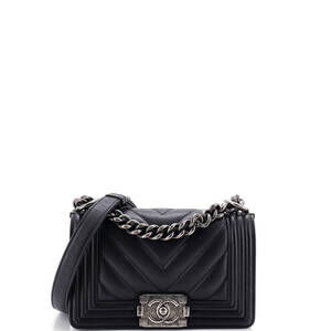 Chanel Small Boy Flap Bag Chevron Calfskin